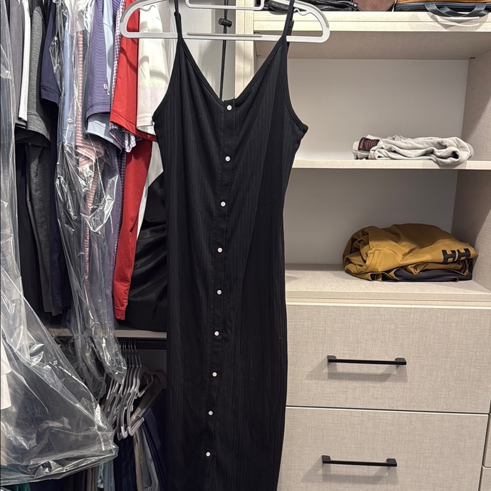 Elegant Black Button-Down Dress